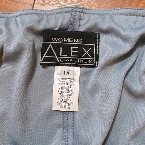 Alex Evenings women’s 3 pcs midi length lace / sequins gray skirt set size 1X - Picture 14 of 16